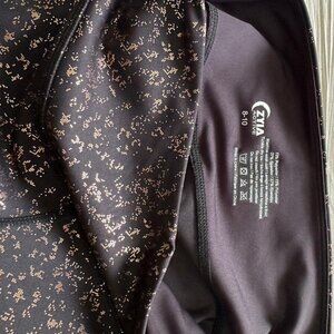 Zyia leggings - black and rose gold